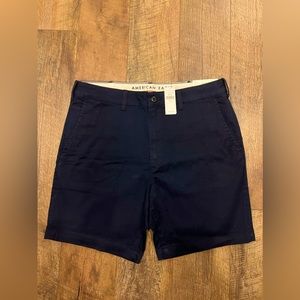 Flat Front American Eagle Shorts 34” Waist Navy Blue New With Tags